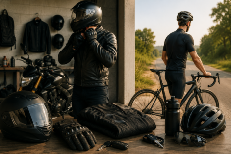 Escolhas que ciclistas e motociclistas experientes fazem antes de sair